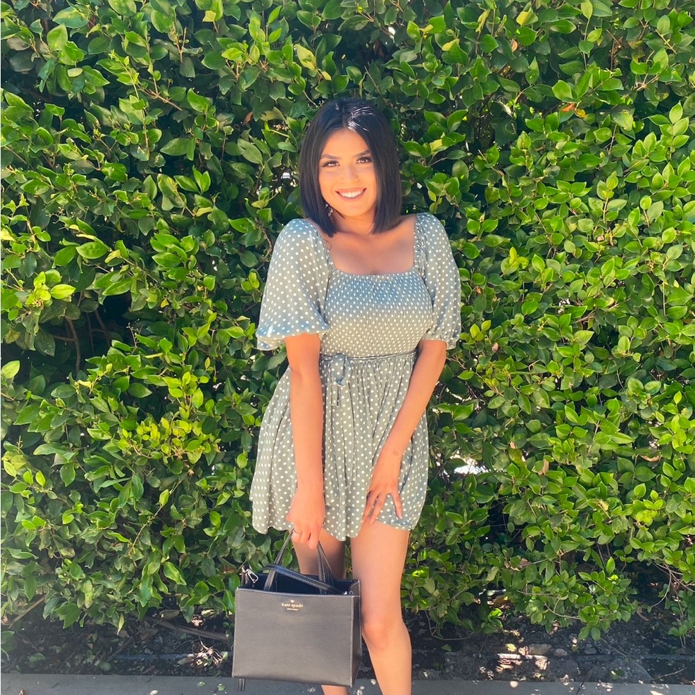 Polka Dot Green Dress